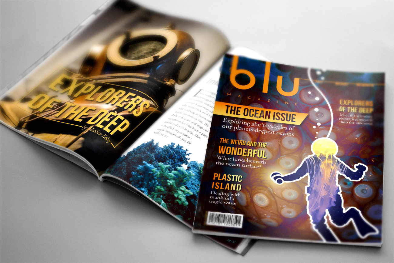 Blu Magazine Ocean Mockup